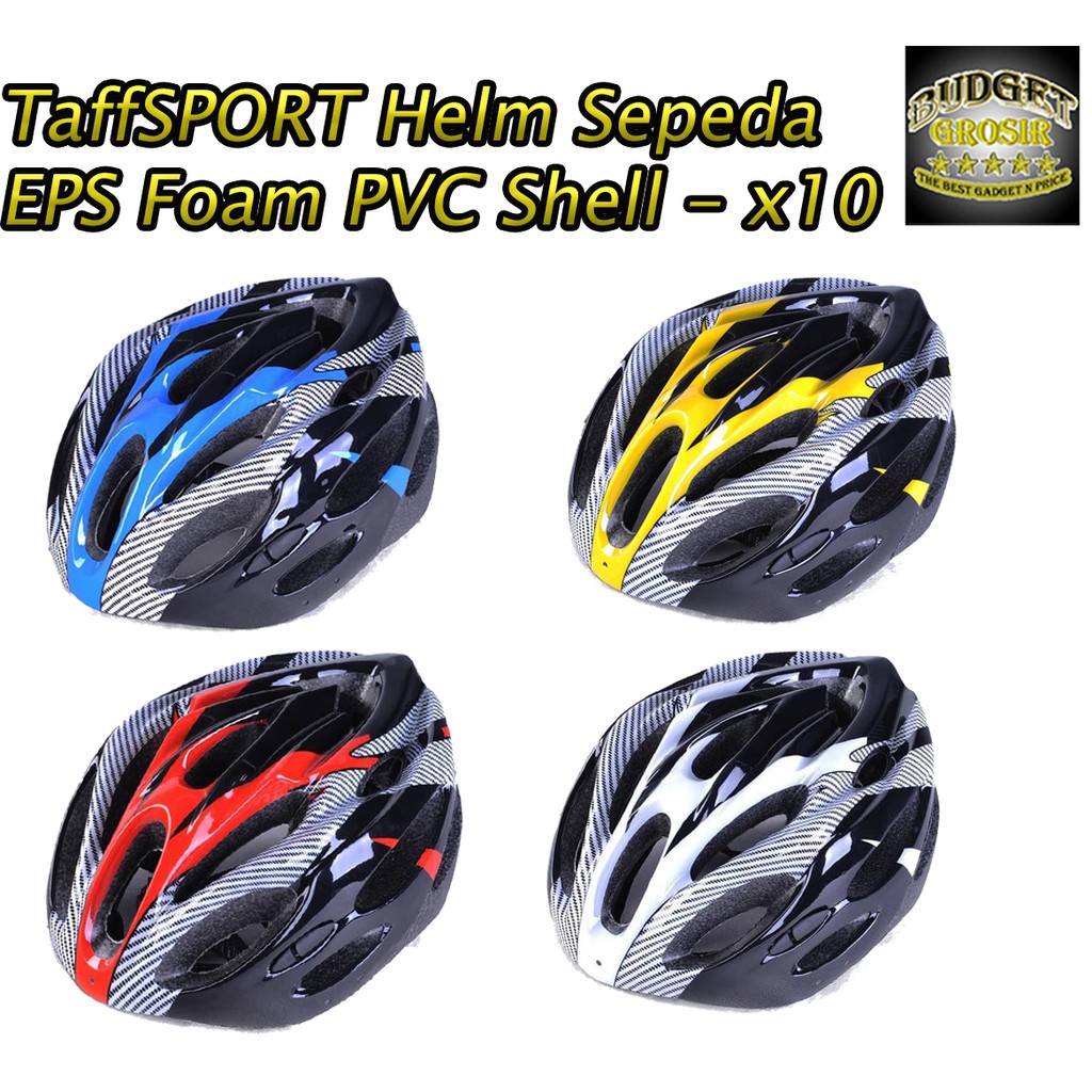 Helm Sepeda EPS Foam PVC Shell - x10 - Black--TaffSPORT