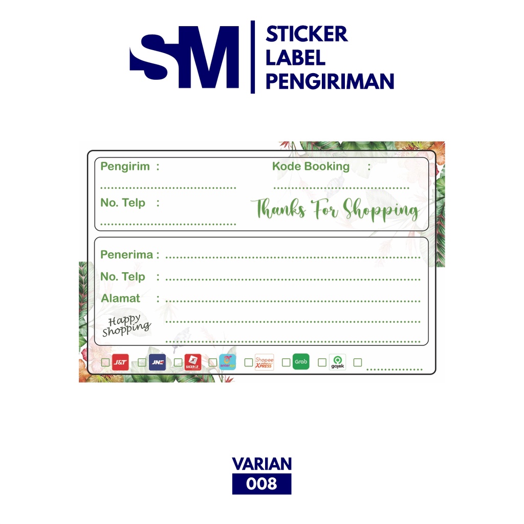 Stiker Label Pengiriman / Stiker Alamat Sticker Pengiriman Paket / Stiker Pengiriman-008