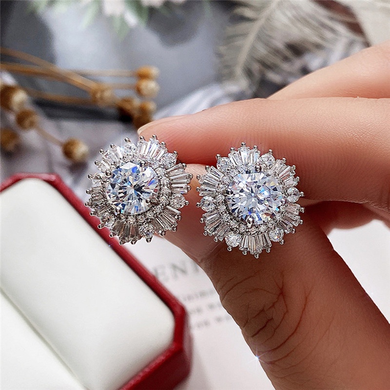 Anting Stud Cubic Zirconia Untuk Wanita