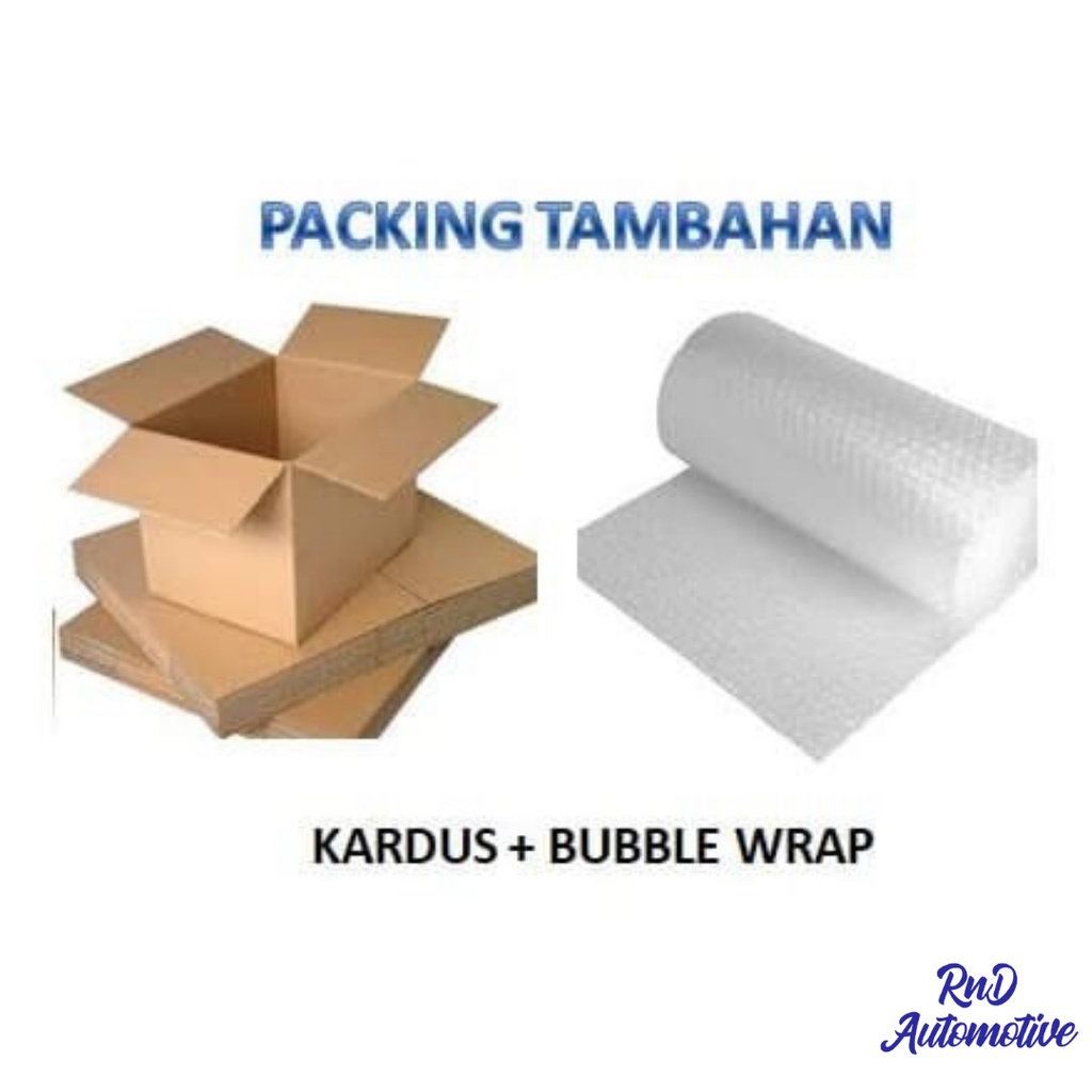 

Garansi rusak& bocor / Pengaman Packing / Extra Tambahan Pengaman Packing / Kardus + Bubble Wrap