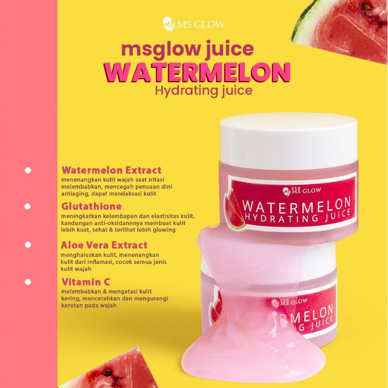 Ms Glow Hydrating Juice Moisturizer Terlaris Pelembab Kulit Mengurangi Iritasi Kulit- isi 30gr