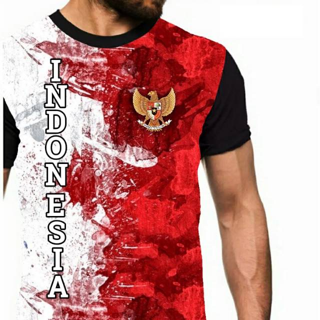 Kaos Garuda di dada Merah Putih Indonesia merdeka anak unisex pria murah 3d fullprint distro Bandung
