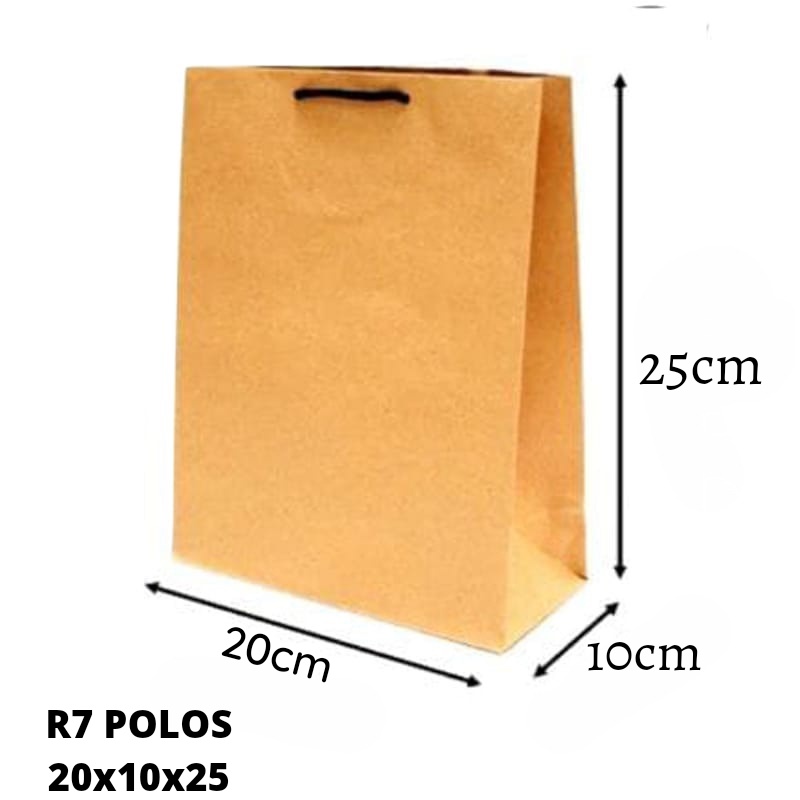 Paper Bag Coklat Polos Craft Uk 20X10X25CM R7 [ECERAN] GOODIE BAG paperbag murah / Tas Kertas kecil mini souvenir