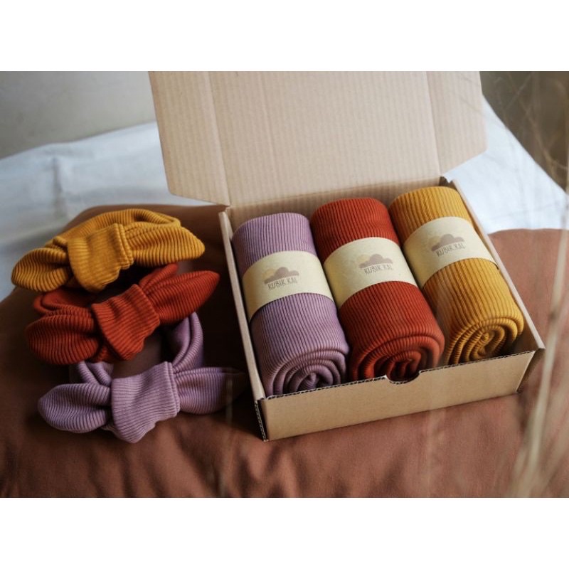 Kubik kal Swaddle Set Senja Basic Color Bedong Bayi