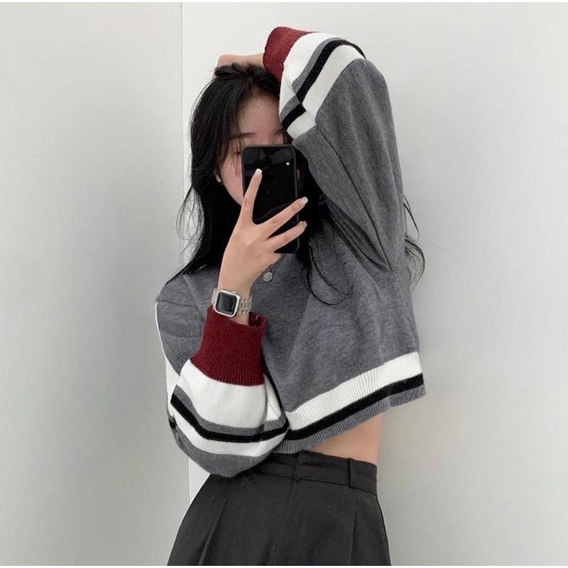 Queenbags89 baju outfit cewek baju atasan wanita baju Rajut Ayuna Knite Sweater Crop