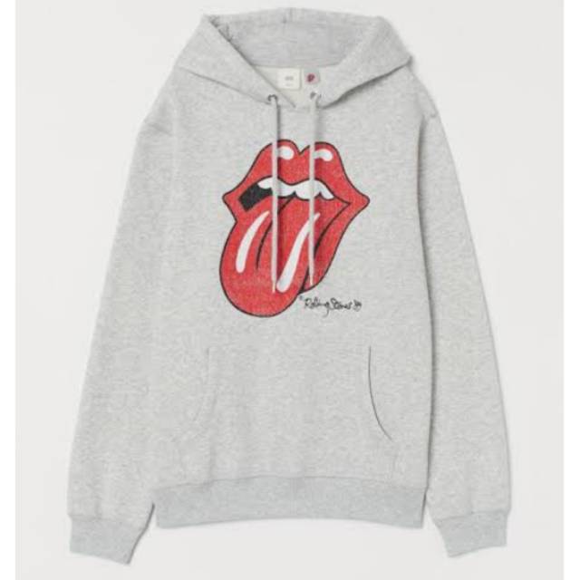 rolling stones hoodie grey