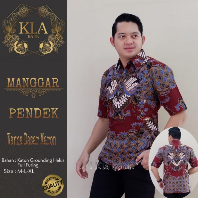 Kemeja Batik Pria Terbaru Warna Marun Batik Panjang / Pendek Warna Merah Marun Batik Full Furing