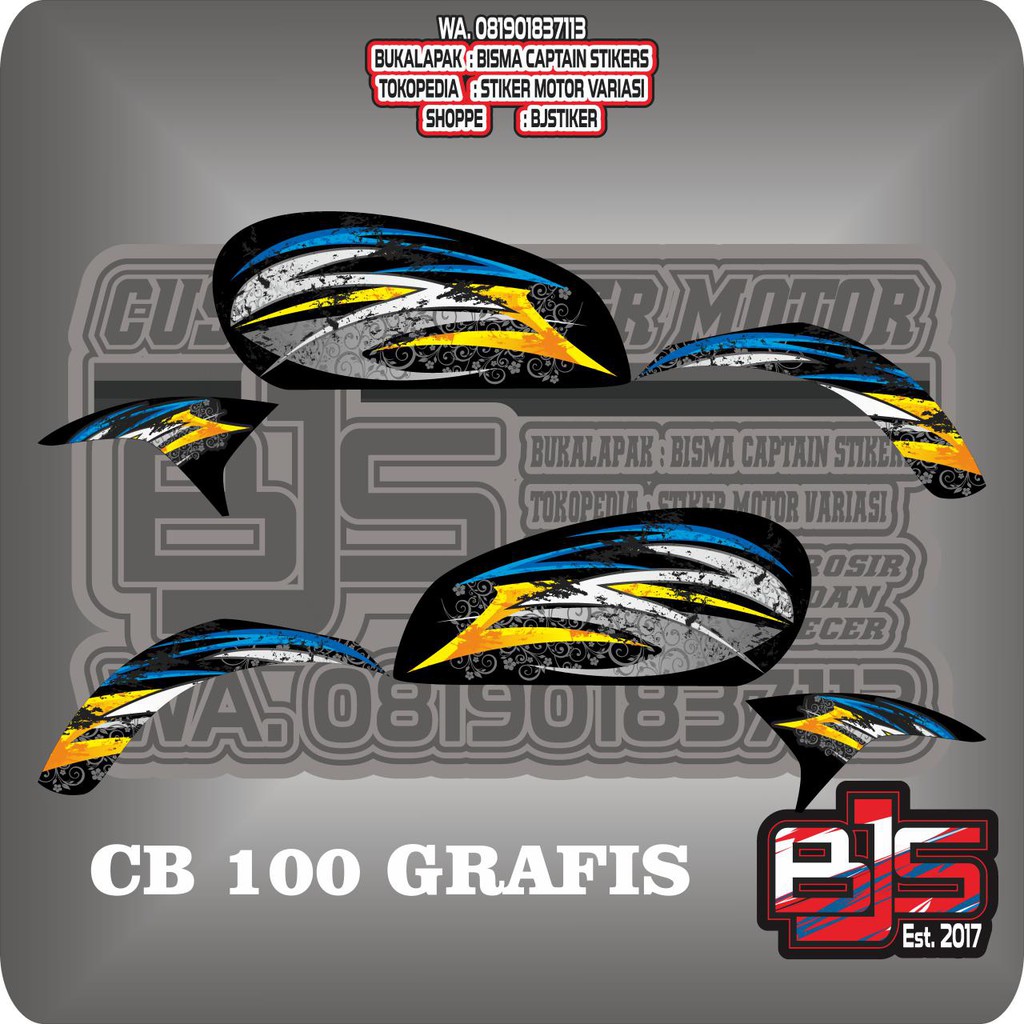 Stiker Striping List Motor Cb Lama Cb 100 Cb Glatik Motif Grafis