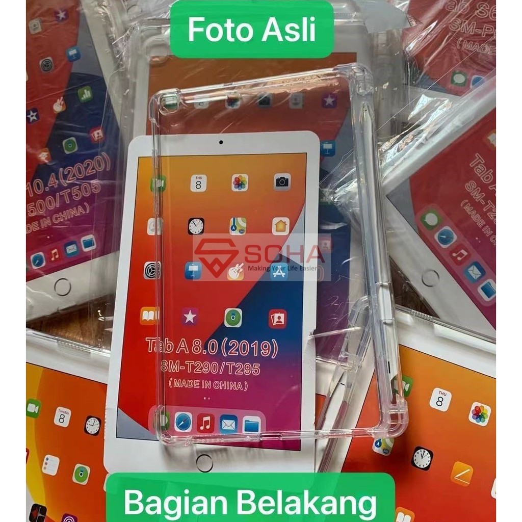 SBT-003 Samsung Tab A 8 Inch 2019 Lite T295 T290 Silikon Pen Bening Tempat Pen / Stylus Tablet Back