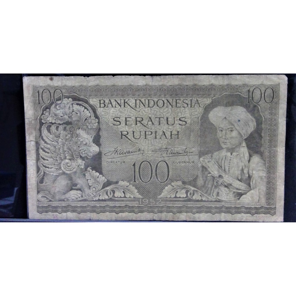 Uang Kuno Indonesia 100 Rupiah Serie Kebudayaan Tahun 1952 Fine