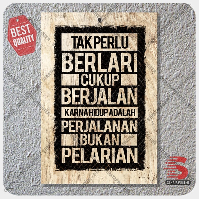 Hiasan dinding kata kata motivasi Poster kayu Dekorasi ruangan Wall decor 2030127STA