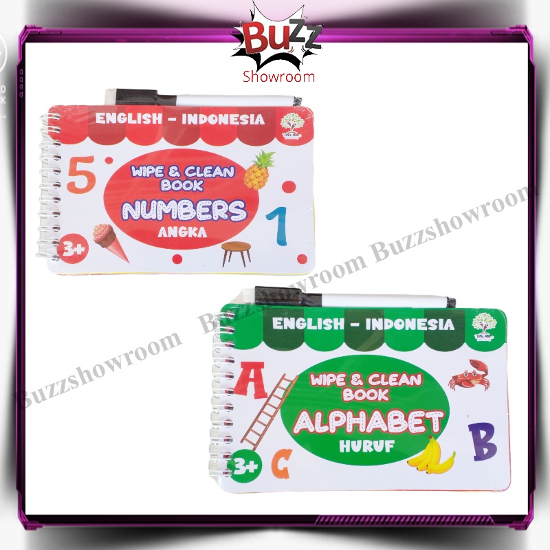 Wipe and Clean Pocket Book Series Number Huruf Buku Edukasi Anak