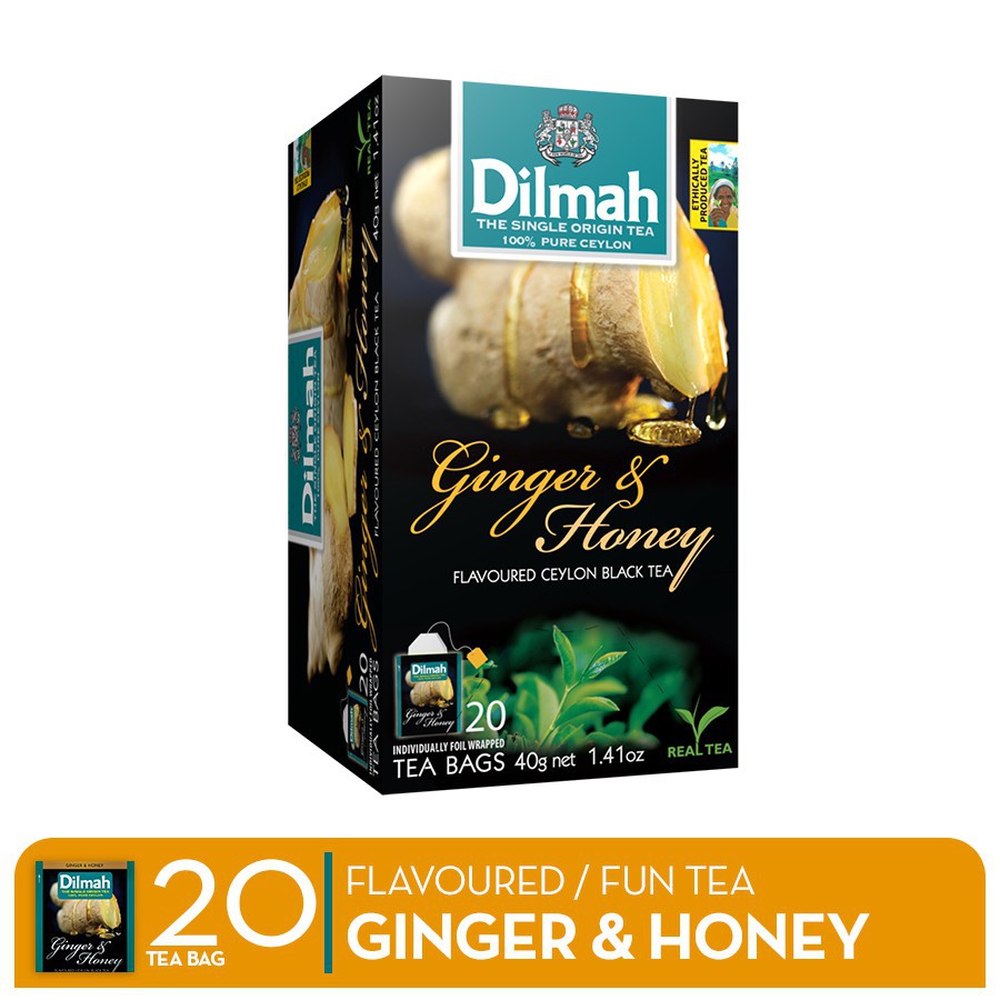 DILMAH Tea Ginger &amp; Honey - Teh Celup Enveloped 20 Bags Good