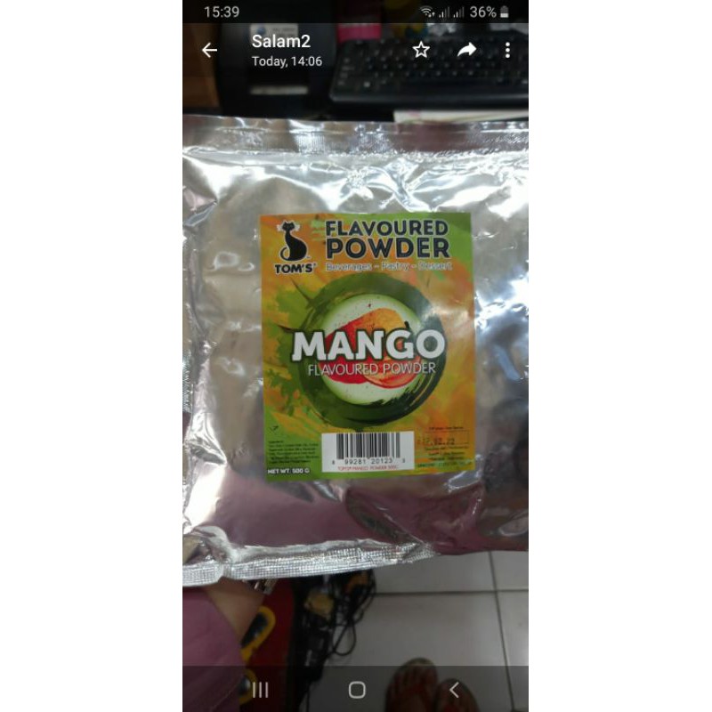 

TOM'S FLAVOURED POWDER MANGGA 500 GR /