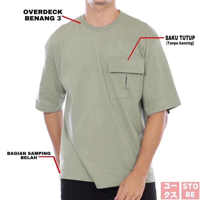 KAOS POLOS OVERSIZE COTTON COMBED 24s PRIA &amp; WANITA TSHIRT OVERSIZED POCKET PDL KOREAN STYLE KPOP