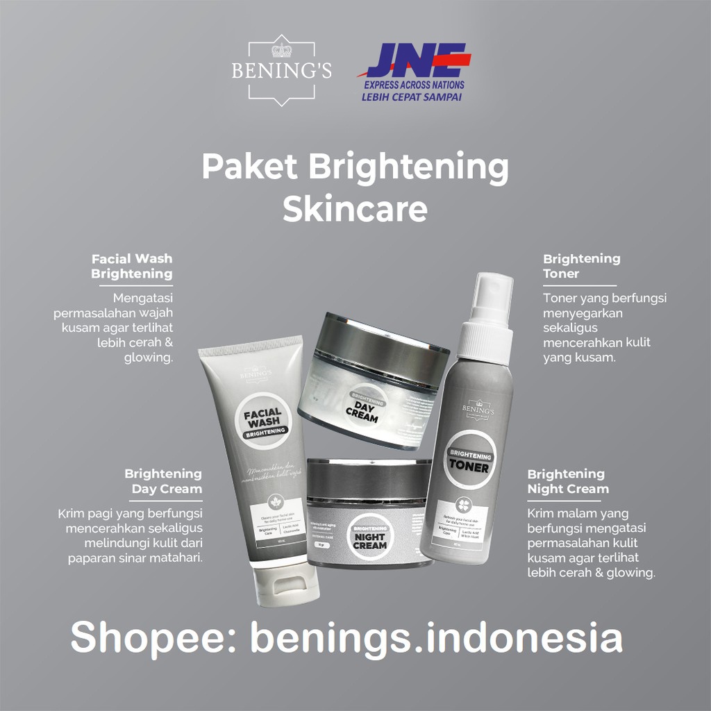 BENINGS SKINCARE BY DR.OKY PRATAMA PAKET BRIGHTENING (BENINGS CLINIC) PAKET PENCERAH DAN GLOWING