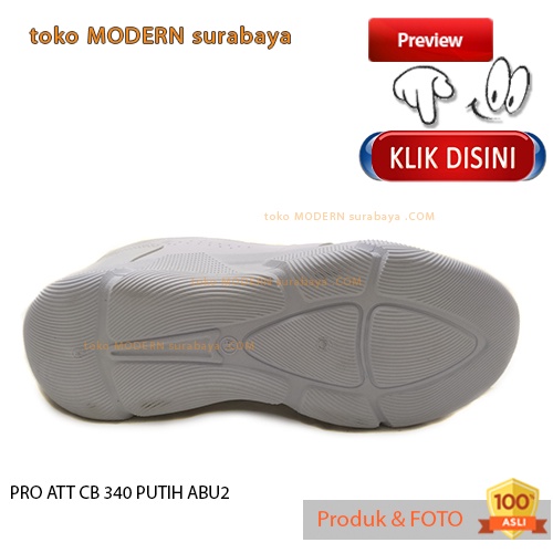 Sepatu pria olahraga sneakers kets tali PRO ATT CB 340 PUTIH ABU2