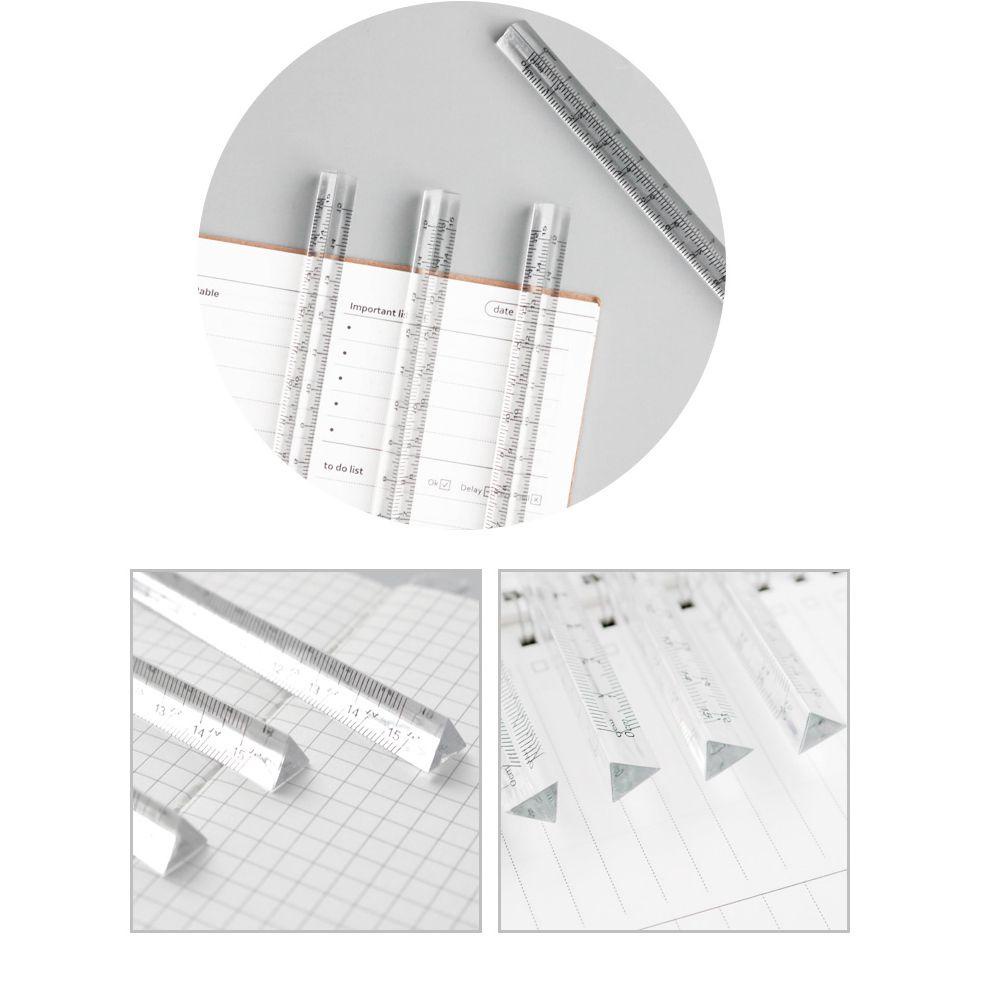 Penggaris Segitiga Transparan Nanas Menggambar Perlengkapan Sekolah 15 cm Kantor Gaya Sederhana Alat Tulis Perlengkapan Sekolah Siswa Penggaris Segitiga