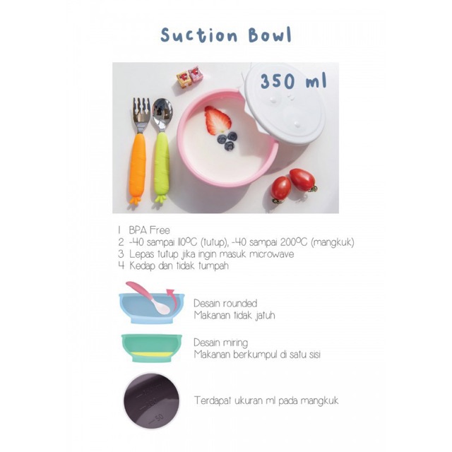 MONEE Dinosaur Silicone Suction Bowl (Mangkok Makan Silikon Anak Bayi)