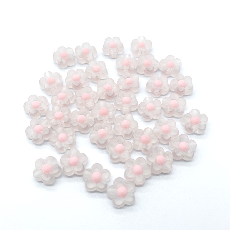 30pcs / Lot Manik-Manik Akrilik Transparan Motif Bunga Plum Blossom Ukuran 12mm Untuk Aksesoris Perhiasan DIY