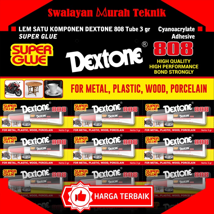 

DEXTONE 808 Lem Super Glue Tube 3 Gram Power Glue 3Gr