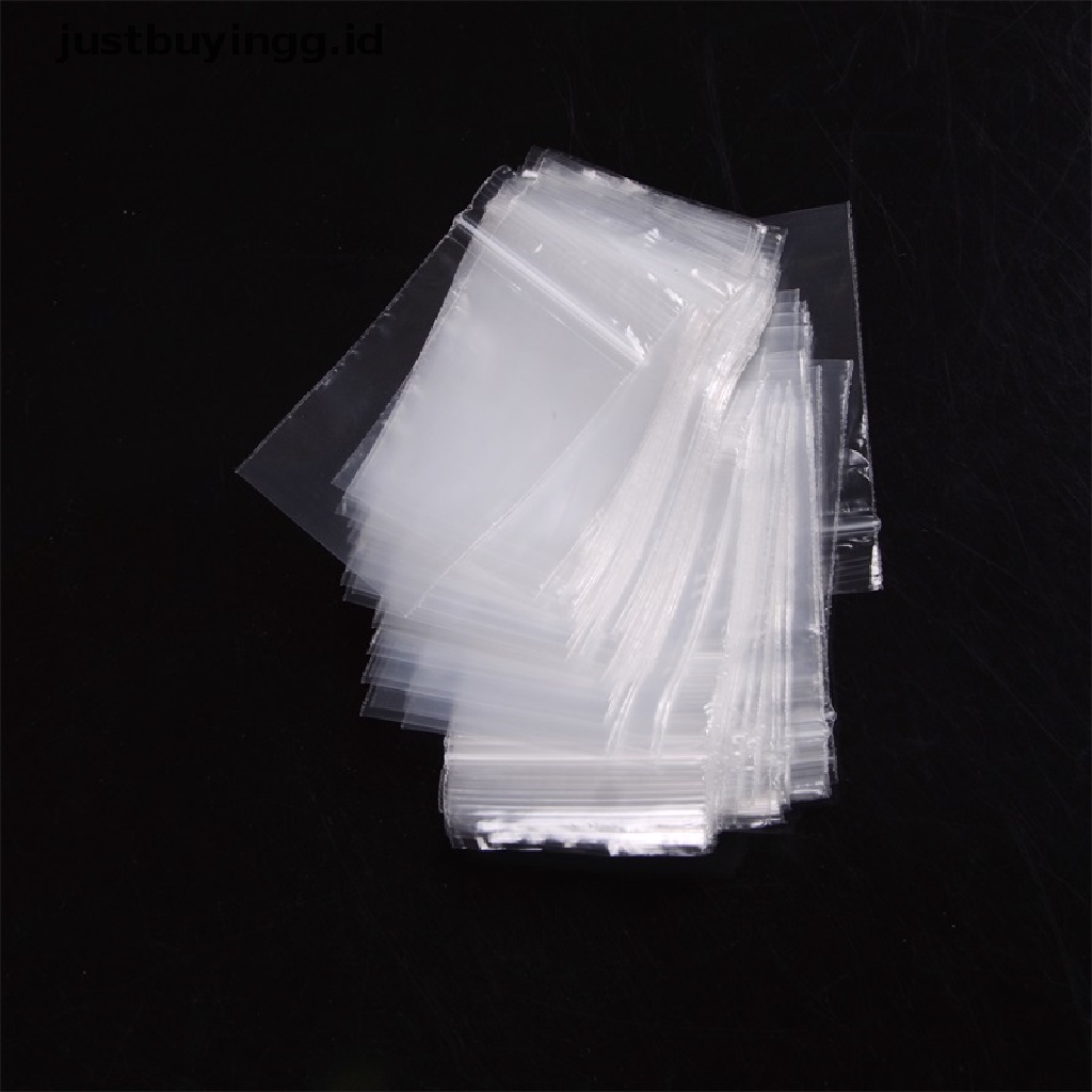 100pcs Kantong Plastik Zip Lock 6 Ukuran 4x6 5x7 6x8 7x10 8x12 10x15 cm