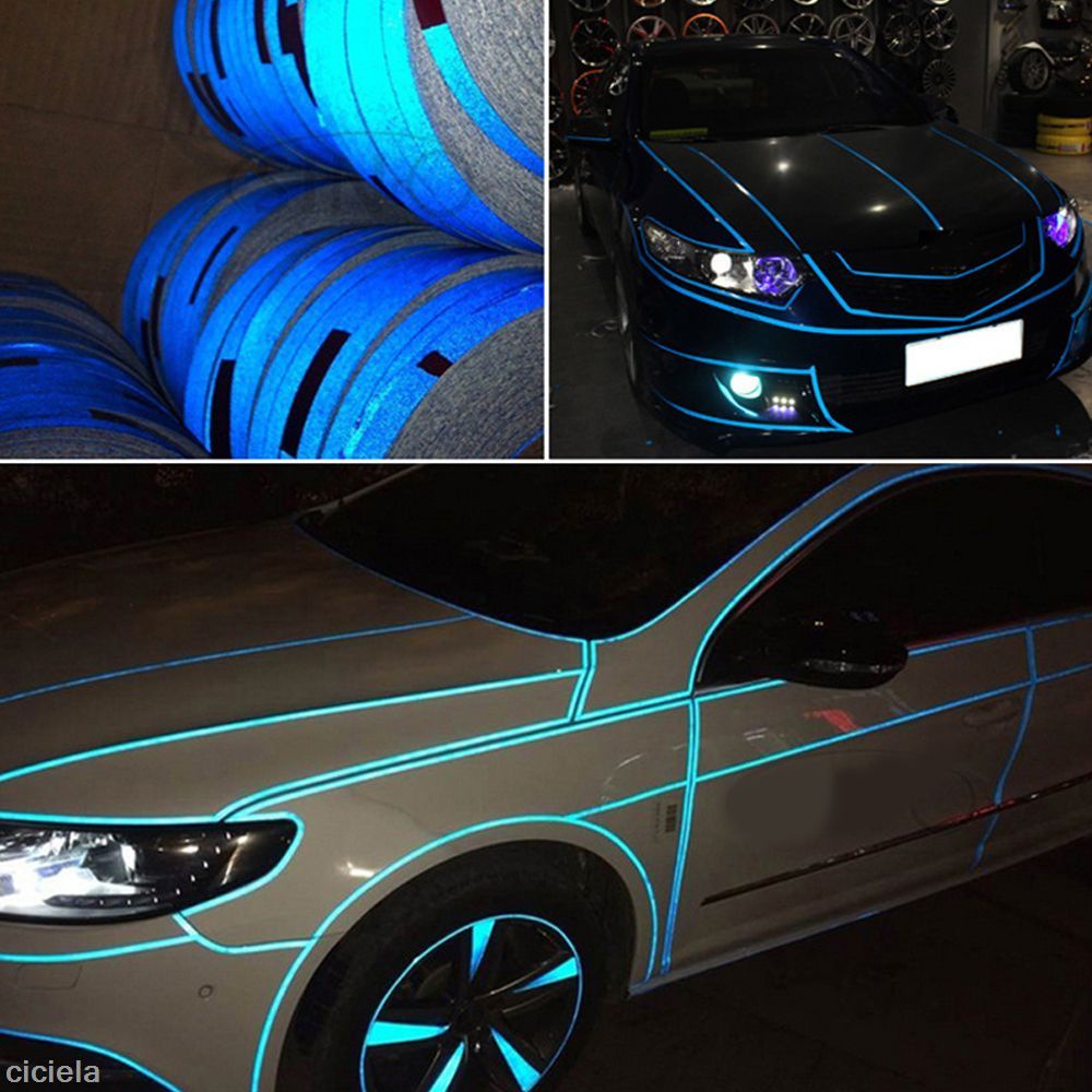 WONDERFUL Warning Stickers Car Reflective Stripe Self-adhesive Luminous Tape Night Safety Strip Home Stage Decorations Safety Sign Moto Glow In The Dark Green Fluorescent/Multicolor