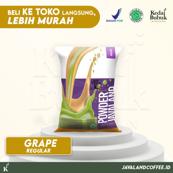 

DISKON - (BISA COD) Bubuk Minuman Bubble Drinks 1Kg Rasa Grape/Anggur