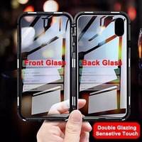 Iphone 6 6+ 7 7+ 8 8+ X Xs Xr Xsmax 11 11Pro 11ProMax Magnetic Case Double Glass