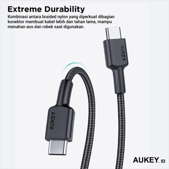 Aukey Cable Type C to Type C (4 pcs) - SKU : 500867 - CB-CD37 - Garansi Resmi 2 Tahun