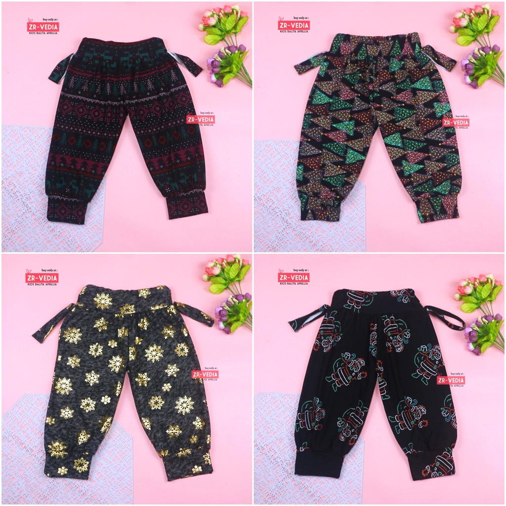 Aladin Natal Uk 1-2 Tahun / SPESIAL CHRISTMAS Celana Harian Panjang Anak Perempuan Adem IMPORT