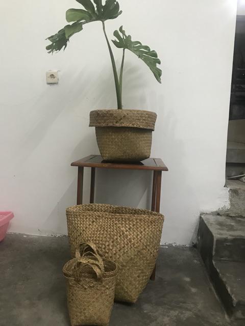 Keranjang Anyaman Purun D20cm
