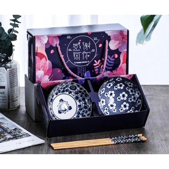 

Premium Product!!! Mangkok Makan Set Japanese Style / Gift Box / Hampers Mangkok 2 Pcs - Paling Diminati