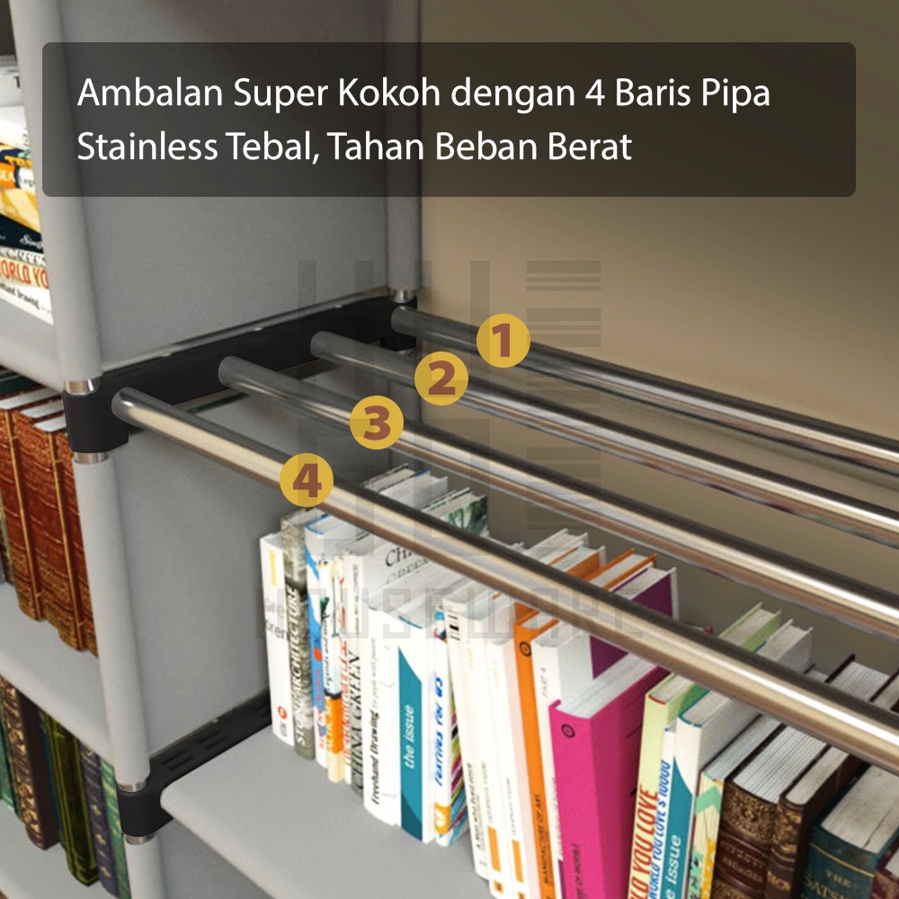 HUGO Rak Buku Serbaguna Rak Minimalis Rak Portable Lemari Buku Tempat Buku