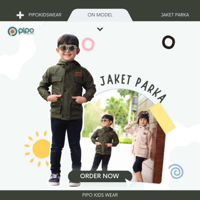 Afsheenastore Jaket Anak Pipo Jaket Parka 4-12T