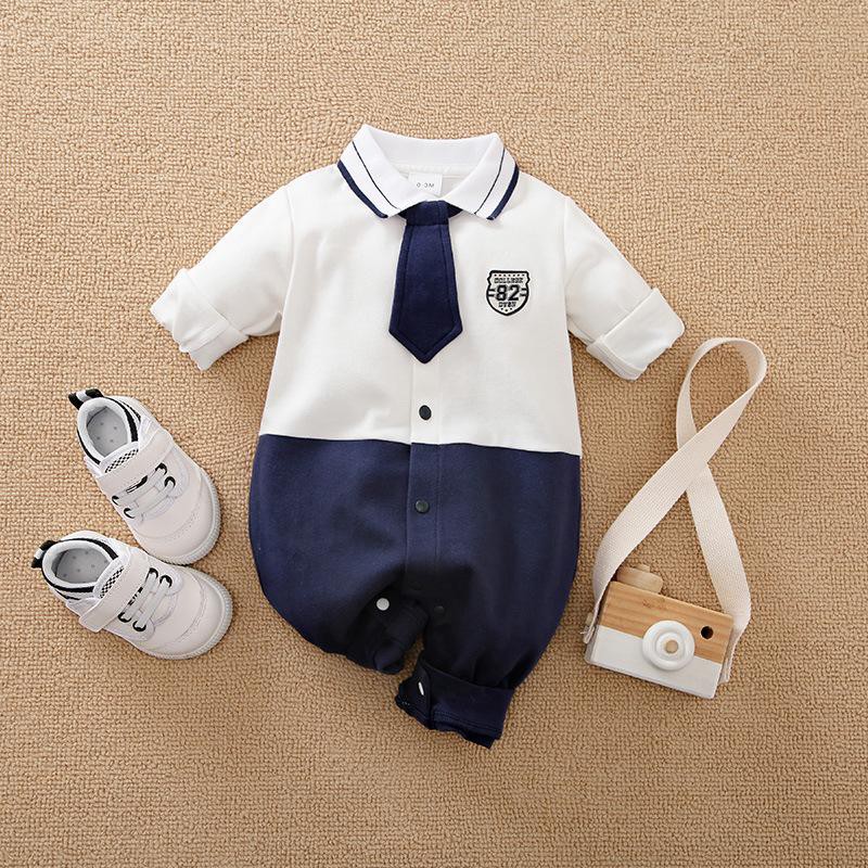 ananakstore JUMPER BAYI lengan panjang GREY &amp; NAVY / baju bayi  IMPORT baju baby tuxedo bayi jumper santai bayi