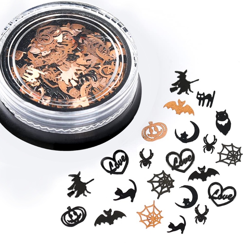 Zzz Stiker Kuku Motif Halloween Glitter Untuk Nail Art Ar