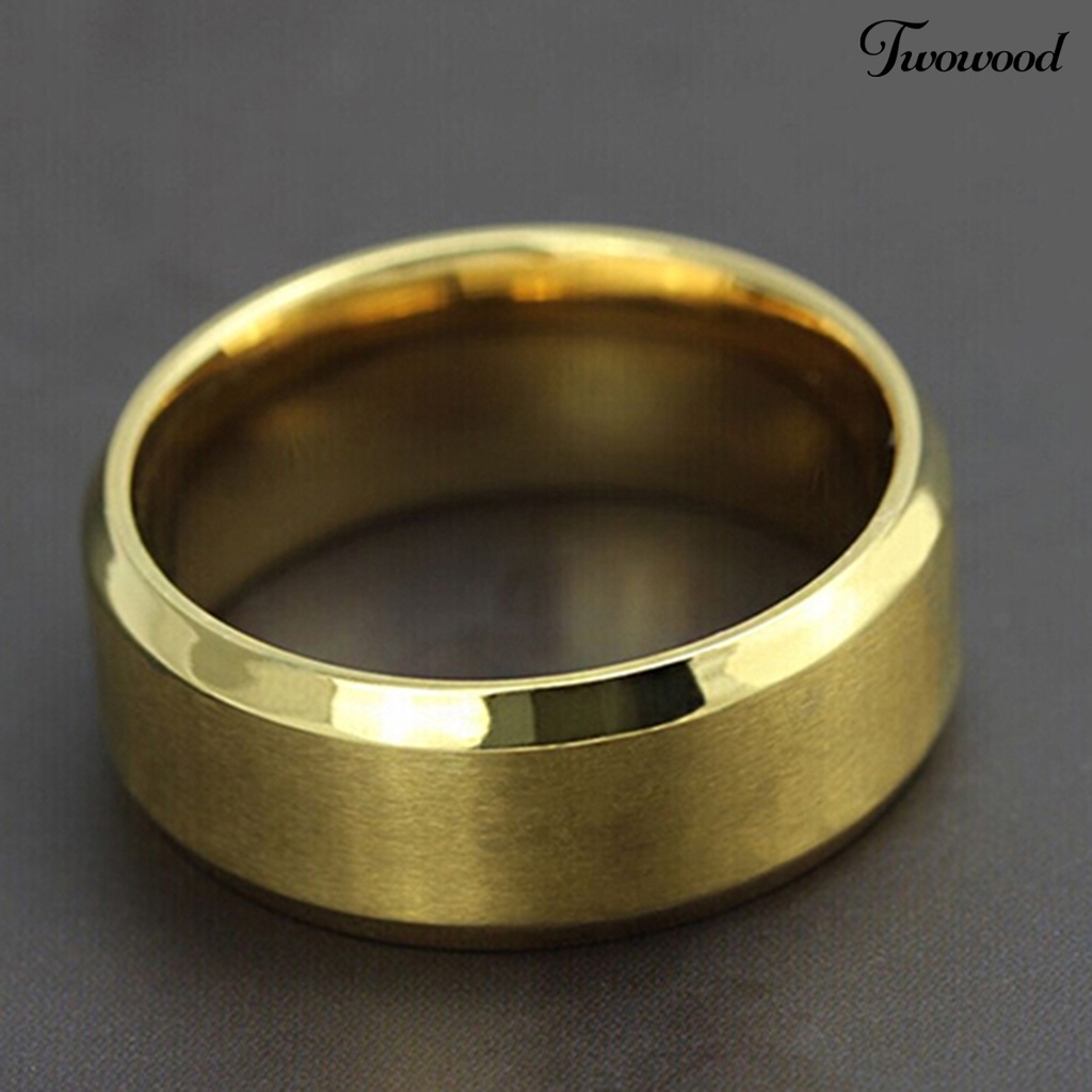 Cincin Bahan Titanium Steel Model Lebar Gaya Punk Untuk Cocktail