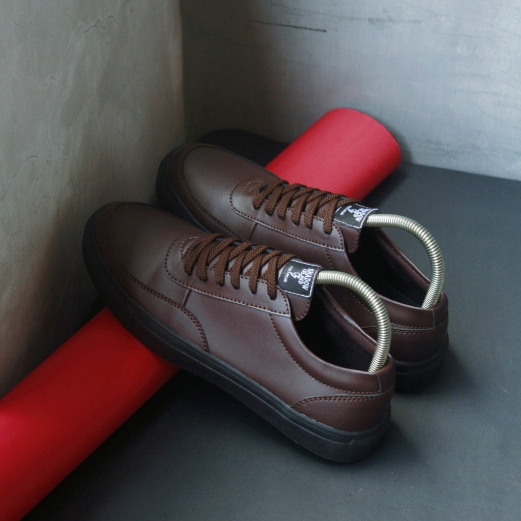 ROVER BROWN - Sneaker Kasual Pria Bahan Kulit Formal Santai - Bergaransi