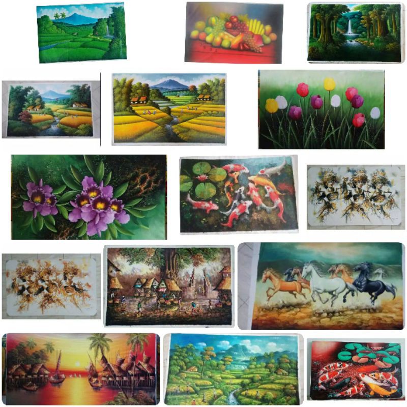 Lukisan dekorasi dinding khas Bali size besar