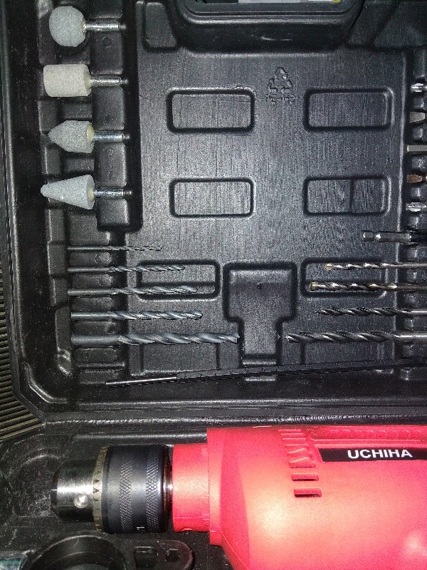 Impact Drill Uchiha 13mm Mesin Bor Beton Besi Kayu Full Set Koper