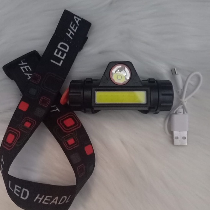 Senter Kepala/Headlamp Led MX-7803 Dilengkapi Cas Usb Dengan 2 Mode Cahaya