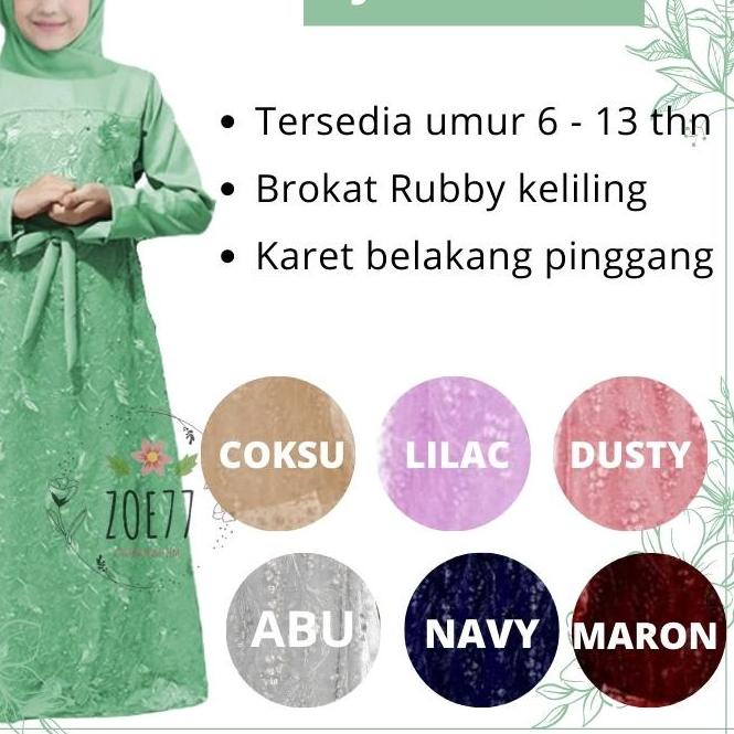 ◄ Zoe77 Jelita Kid Gamis Anak Perempuan remaja tanggung Brokat pesta tille rubby mewah murah usia 6 