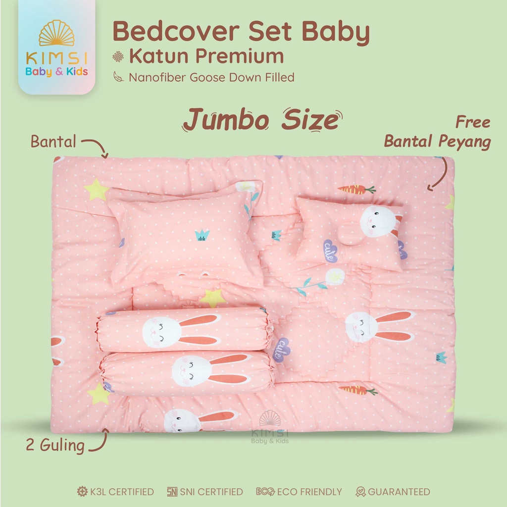 Bedcover Set Bayi Katun Premium Platinum Kimsi Bantal Guling Peang