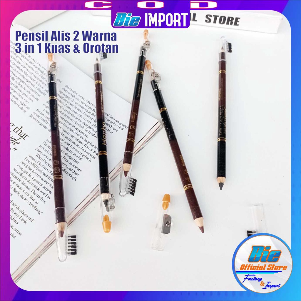 PENSIL ALIS 2 WARNA HANBO 3 IN 1/ Eyebrow black color