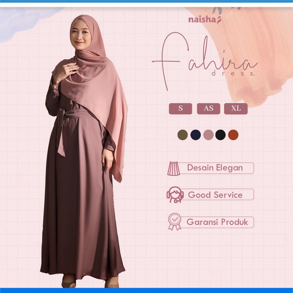 Fahira Dress by Naishaofficial / Gamis Fahira / Gamis Dewasa
