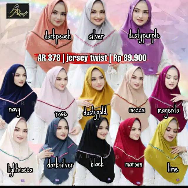hijab/jilbab/kerudung/bergo instan polos murah by arrafi kode AR 378