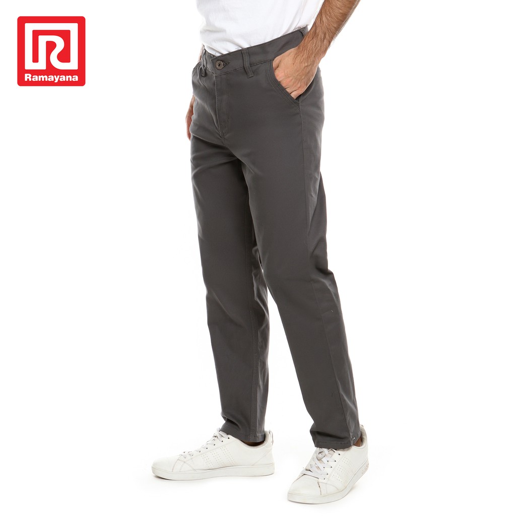  Ramayana  RAF Celana  Chinos Panjang  Pria  Dim Grey 