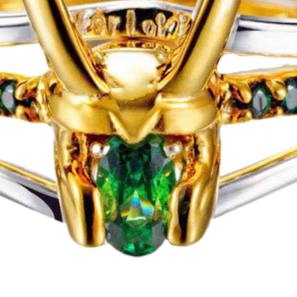 Hu Hu Hu Hu Hu Alat Bantu Pasang Kacamata♡ 3 Pcs / Set Cincin 3 In 1 Bentuk Helm Dapat Dilepas Bahan Cubic Zirconia Warna Hijau Untuk Unisex