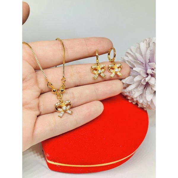 Kalung set liontin pita emas anak Xuping